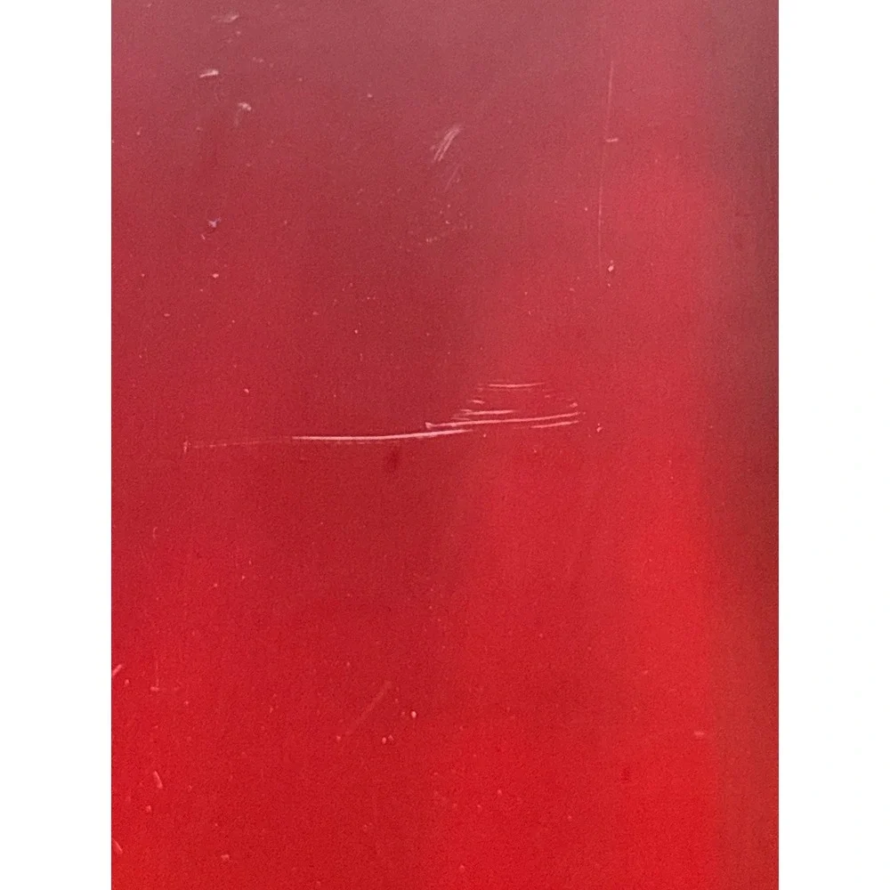 Red Enamel Metal Serving Tray Rectangular Silver Trim Holiday Decor‎ 14.5 Inch